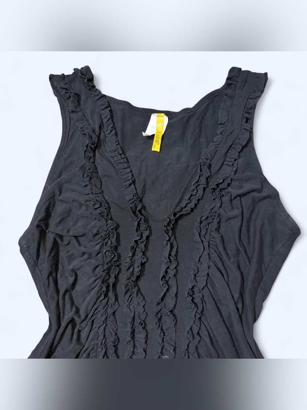Goth Black Ruffle Tank Top by Codigo! - Picture 2 of 8